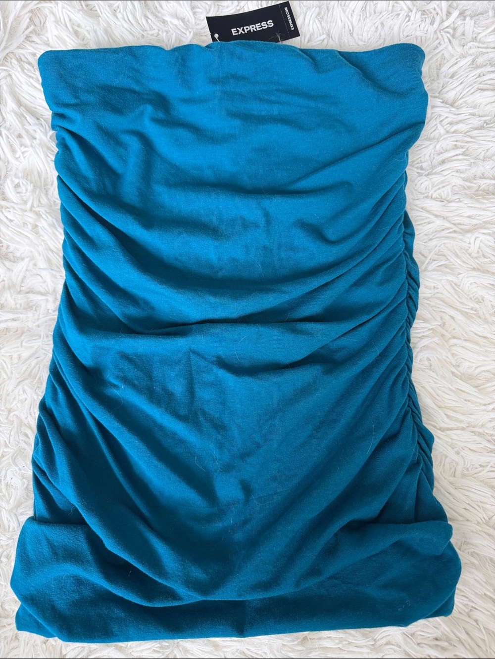 Vintage Express Teal Strapless Tube Top Size XS
